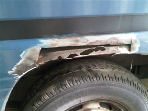 Bedford Rascal (Ernie) rear wheel arch repair