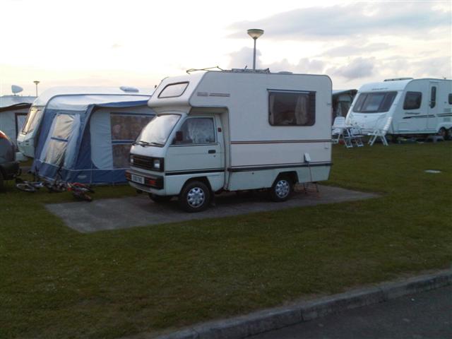 Bedford Bambi camper van on Cranfield caravan site